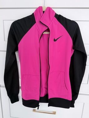 Nike Pink and Black Full-Zip Athletic Jacket top size xs, pants size s
